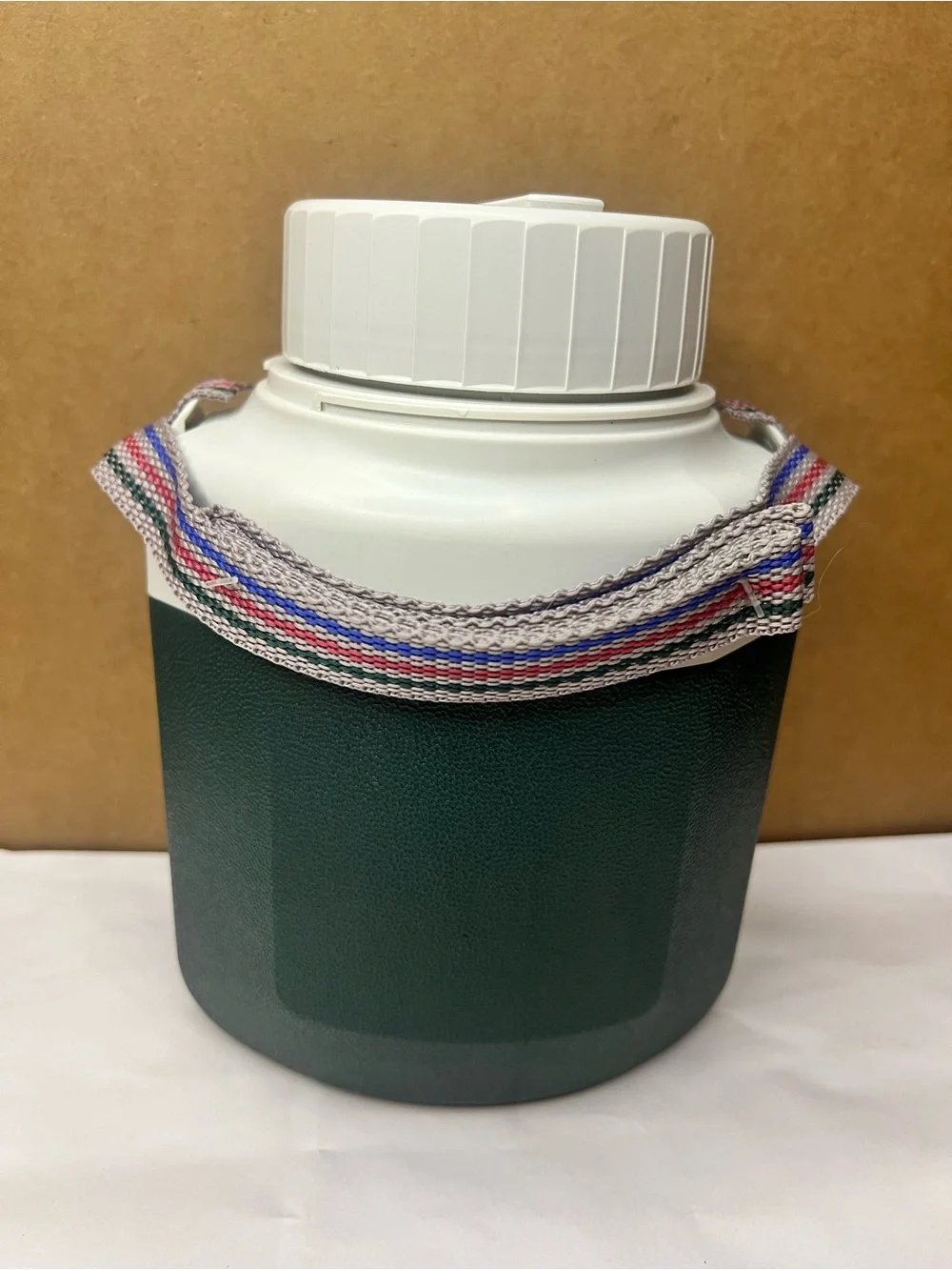 Vintage Green Coleman Water Cooler Jug With Strap
